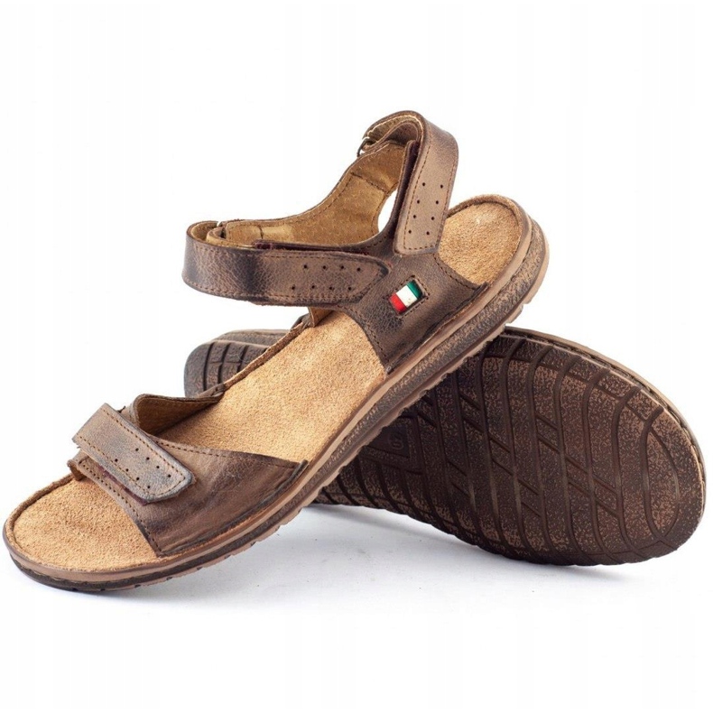 Sandales en cuir pour hommes Komodo 881K marron brun 2