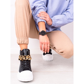 Seastar Baskets montantes avec chaîne le noir 1 Seastar Baskets montantes avec chaîne le noir 1