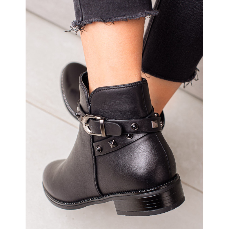 Goodin Bottines Noires Avec Strass le noir 2 Goodin Bottines Noires Avec Strass le noir 2