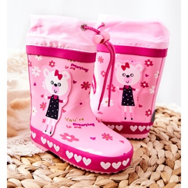 Galoches en caoutchouc rose pour enfants Zinstina's Bear 2 Galoches en caoutchouc rose pour enfants Zinstina's Bear 2