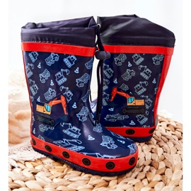 Bottes Wellington en caoutchouc pour enfants Pertris Excavator bleu marine 2