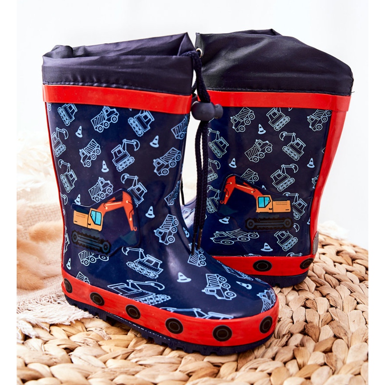 Bottes Wellington en caoutchouc pour enfants Pertris Excavator bleu marin 2 Bottes Wellington en caoutchouc pour enfants Pertris Excavator bleu marin 2