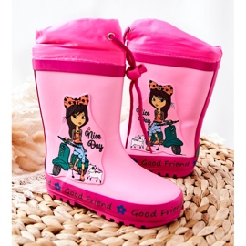 Bottes de pluie en caoutchouc pour enfants Rose Heilee Girl 2 Bottes de pluie en caoutchouc pour enfants Rose Heilee Girl 2
