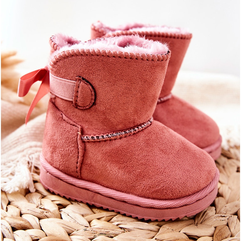 FR1 Bottes de neige chaudes pour enfants Rose Funky 1