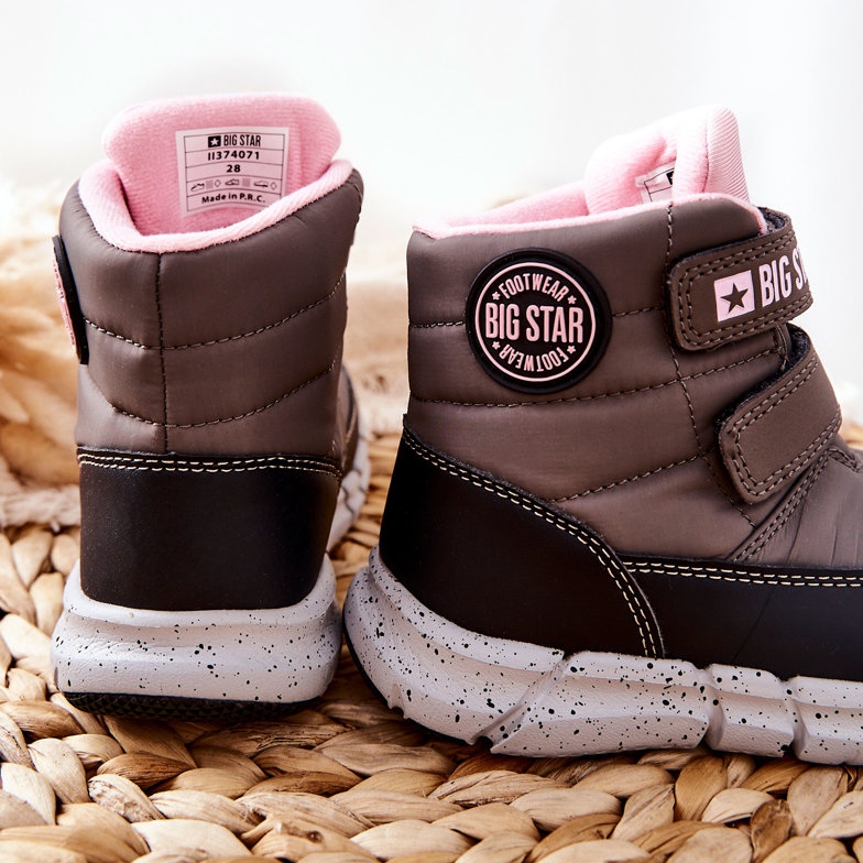 Bottes de neige pour enfants Memory Foam Big Star II374071 Szare noir gris 2