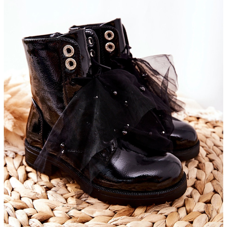 S.Barski Bottes Enfant Laquées Chaudes Noir Semissa 1