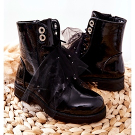 S.Barski Bottes Enfant Laquées Chaudes Noir Semissa 2