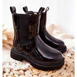 FR1 Bottines Enfant Chaud Laqué Noir Aletris 1