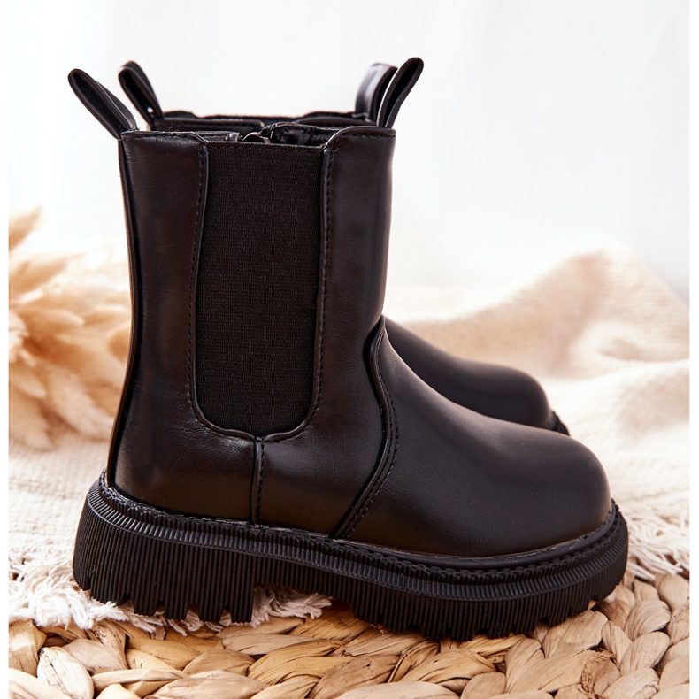 FR1 Bottes chaudes noires pour enfants Aletris le noir 2