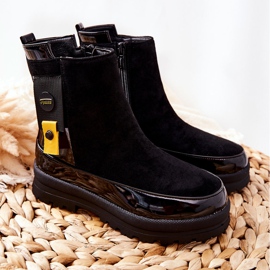 Apawwa Bottines Enfant Laquées Noires En Daim My Lovely le noir le noir 5