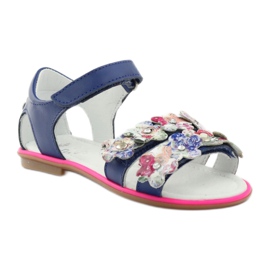 Sandales gladiateur Bartek 19168 bleu marine multicolore rose multicolore 1