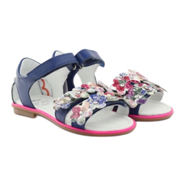 Sandales gladiateur Bartek 19168 bleu marine multicolore rose multicolore 4