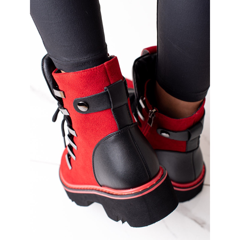 Bottines Artiker en cuir Rouge 2