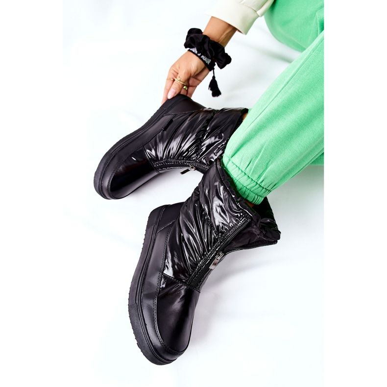 S.Barski Bottes de neige chaudes Monile noires pour femmes 1