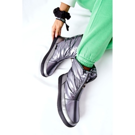 S.Barski Bottes de neige chaudes grises pour femmes Monile argent 1