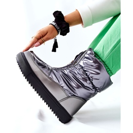 S.Barski Bottes de neige chaudes grises pour femmes Monile argent 2