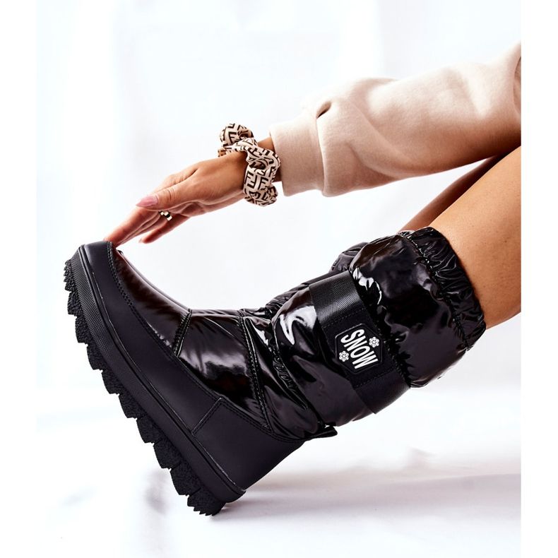 S.Barski Bottes de Neige Chaudes Haute Membrane Femme Noir Eunousa le noir 2