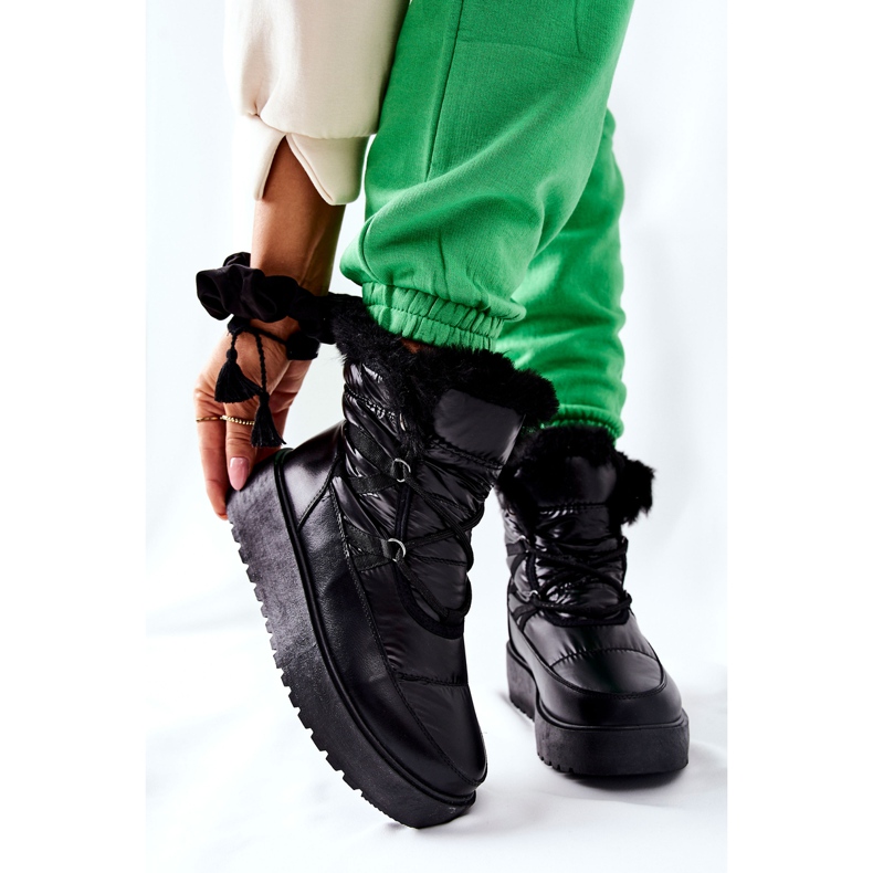 S.Barski Bottes de neige chaudes noires Gordian pour femmes noires 1