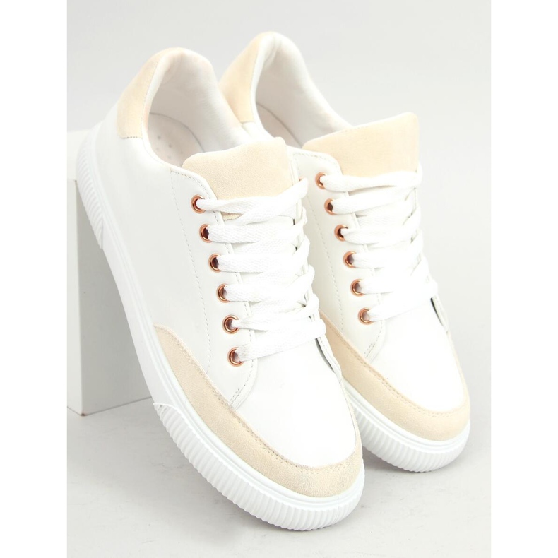 Baskets femme blanches 6110 Jaune 1