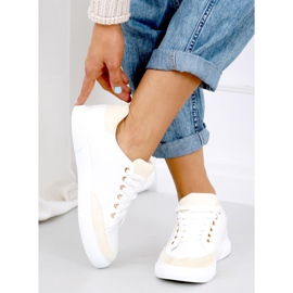 Baskets femme blanches 6110 Jaune 4