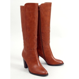 Bottines à talon camel UK03P Camel brun 5
