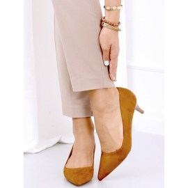 Escarpins sur un talon bas Ann Camel brun 4
