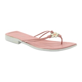 Via-Nova Chaussons femme Via Uno rose blanche 1
