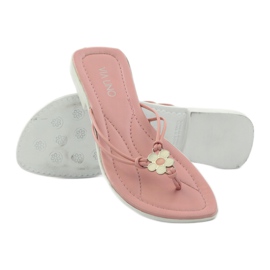 Via-Nova Chaussons femme Via Uno rose blanche 3