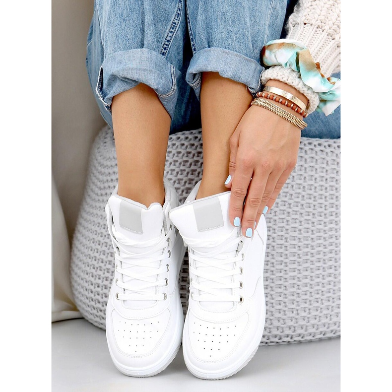 Baskets montantes Emma BLANC/GRIS 1