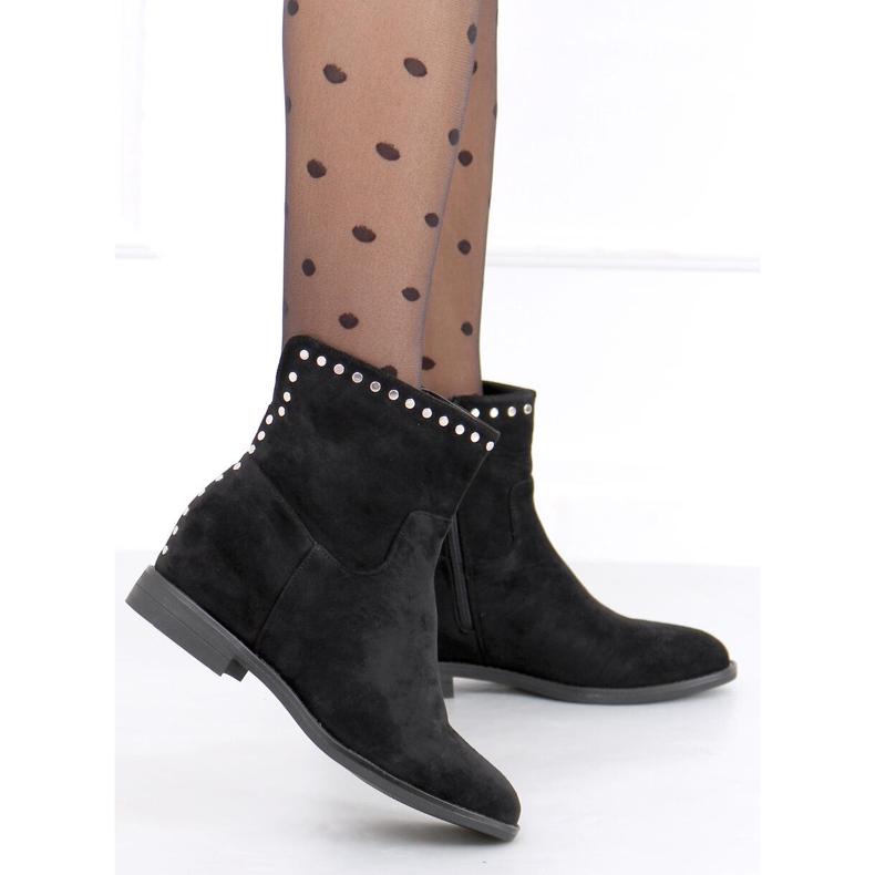 Bottes sur un coin caché Melisa Black noir 1