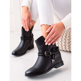 TRENDI Bottes compensées élégantes noir 1