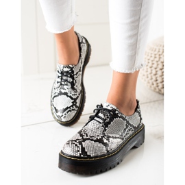 Sweet Shoes Chaussures sur la plateforme à imprimé serpent blanc noir 1