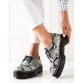 Sweet Shoes Chaussures sur la plateforme à imprimé serpent blanc noir 2