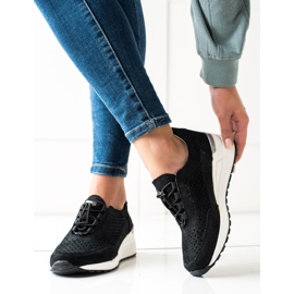 Baskets en cuir à paillettes VINCEZA le noir 1 Baskets en cuir à paillettes VINCEZA le noir 1