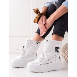 Bottes de neige chatoyantes VINCEZA blanche 1