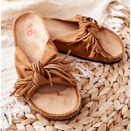 FW1 Tongs à semelle en liège Taryne camel brun 2