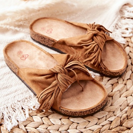 FW1 Tongs à semelle en liège Taryne camel brun 3