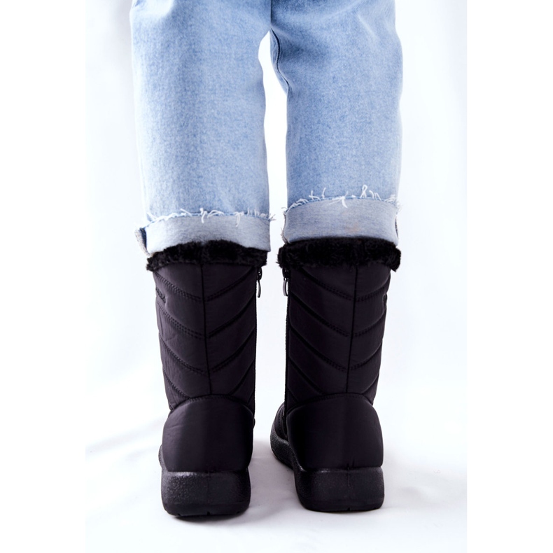 Bottes de neige chaudes noires hautes pour femmes Luxina 2