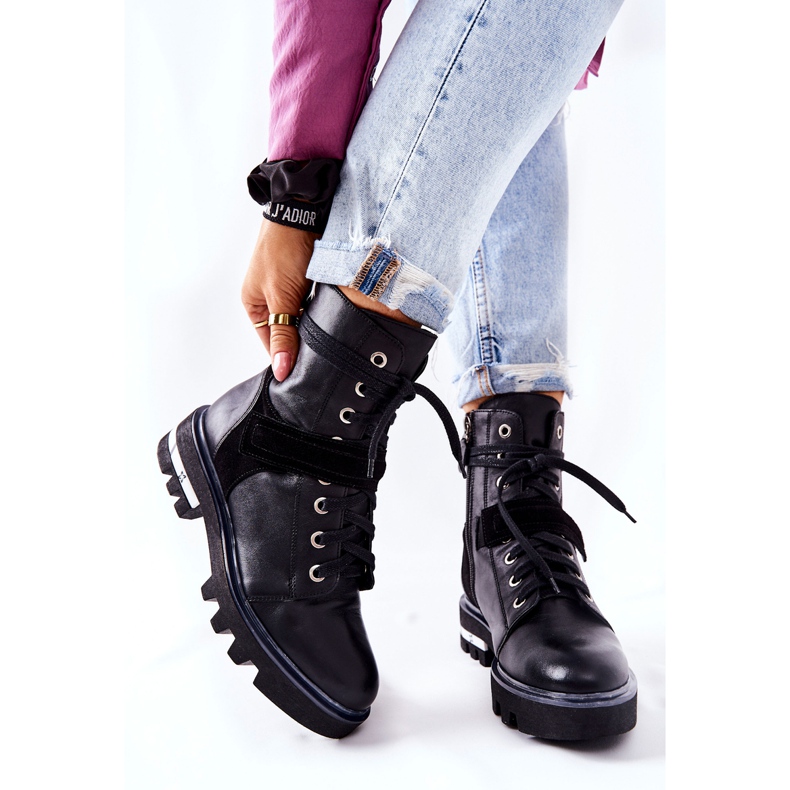 Bottes de Travailleurs en Cuir Noir Maciejka 05219-01 1