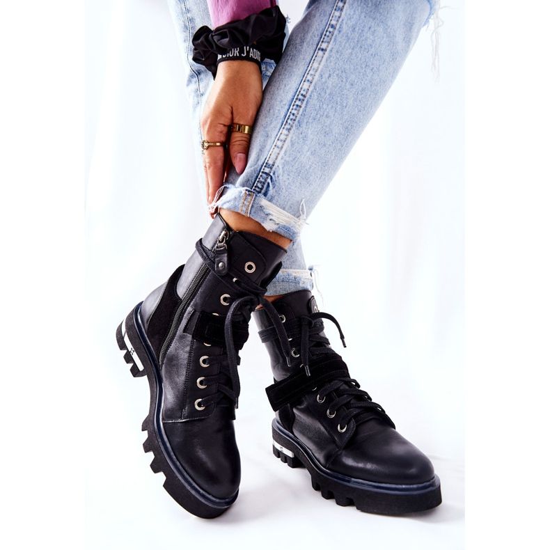 Bottes de Travailleurs en Cuir Noir Maciejka 05219-01 2