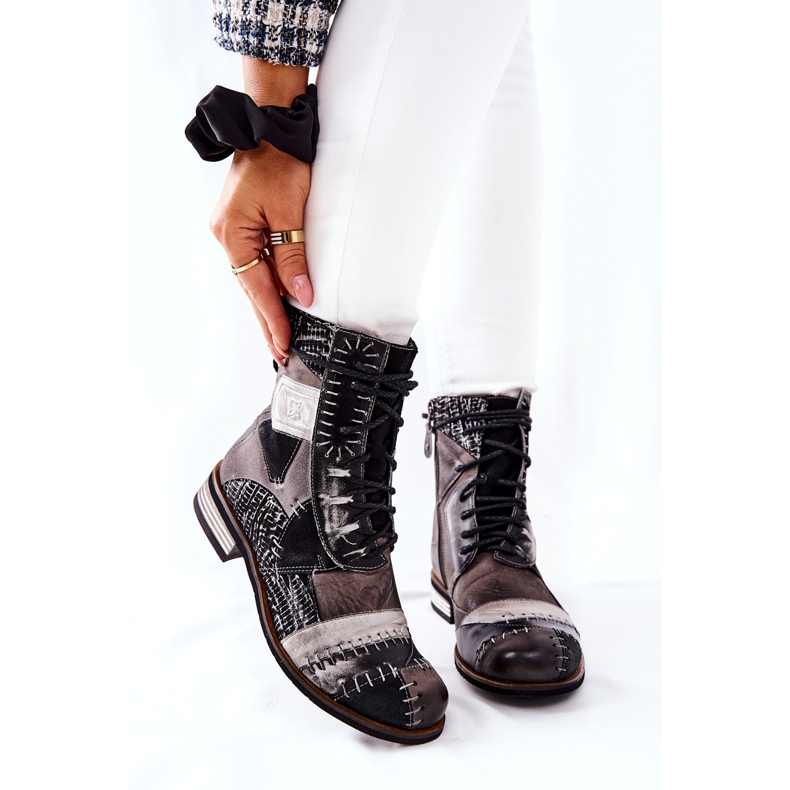 Bottes Jodhpur en cuir gris Maciejka 05095-03 le noir 1