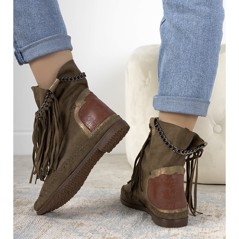 Bottes vertes pour femmes dans le style de boho Maral 2