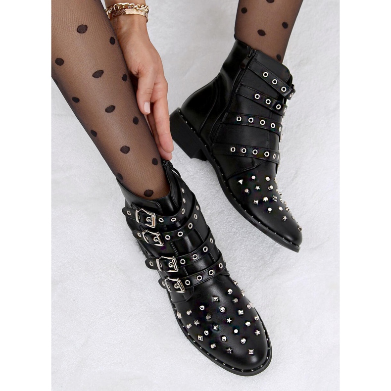 Bottes noires à clous noir M8AX1658-18 Noir le noir 1
