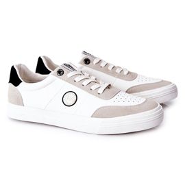 Baskets en cuir pour hommes Big Star II174009 Blanc-Beige blanche 1