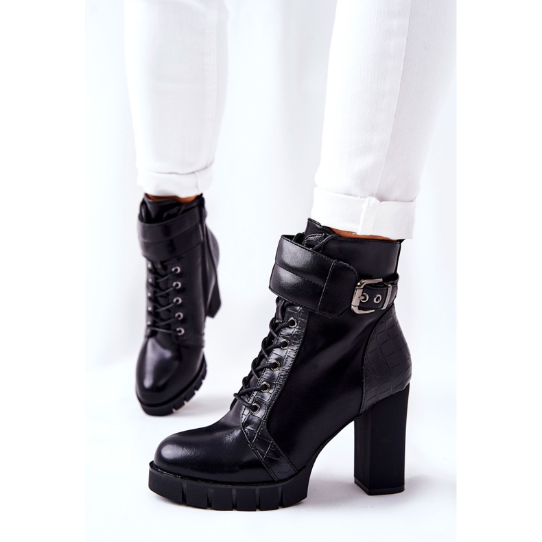 POTOCKI Bottes sur un haut poste noir attaché Fasha le noir 1