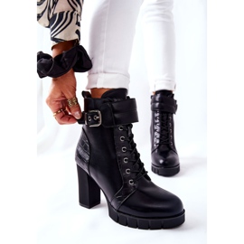 POTOCKI Bottes sur un haut poste noir attaché Fasha le noir 4