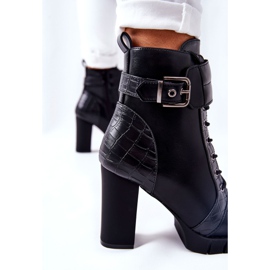 POTOCKI Bottes sur un haut poste noir attaché Fasha le noir 5