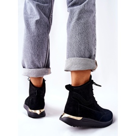 POTOCKI Baskets de sport hautes en daim noir Chocci le noir 3