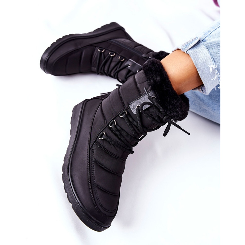 Vinceza Bottes De Neige Hautes Avec Fourrure Noir Haneta 1