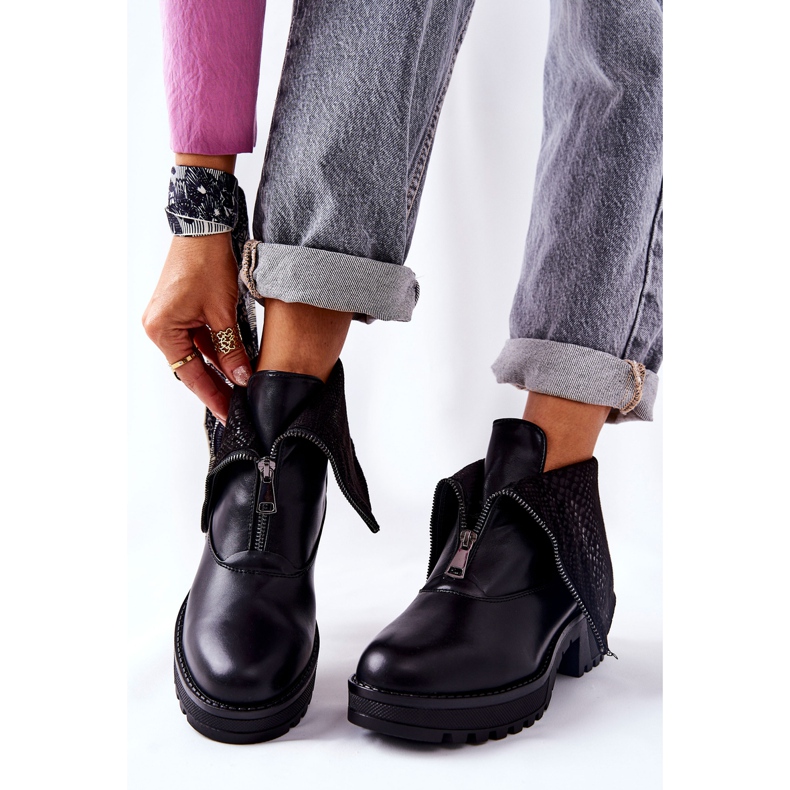 Vinceza Bottines Cuir À Talons Hauts Noir Challonte le noir 1